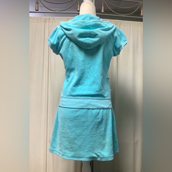 Juicy Couture 90s Terry Zip Front Hoodie Mini Skirt Two-Piece Set - Picture 3 of 5